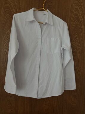Classic White Button-Up Shirt - Women's Long Sleeve